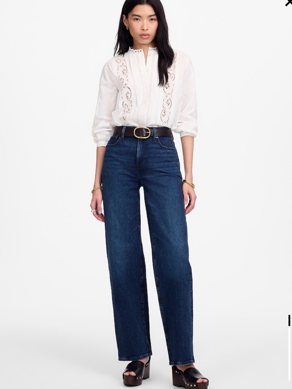 Madewell Vintage-Inspired Dark Blue Wide-Leg Jeans
